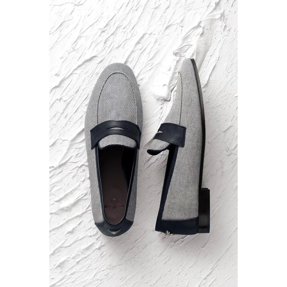 $470 BOUGEOTTE Women’s Loisir Gomme panelled Penny loafers 37 EU Italy Made